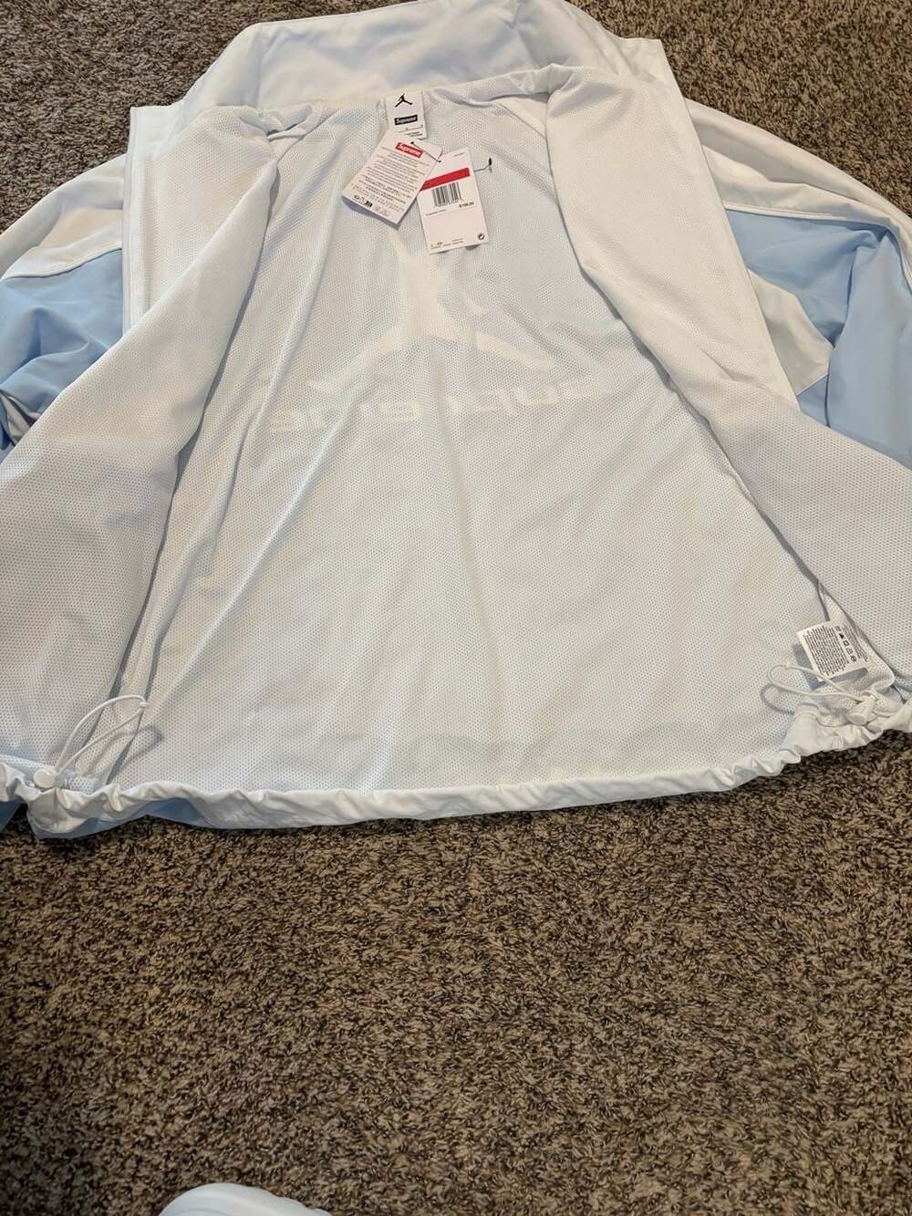 Supreme x Jordan Track Jacket White / Light Blue. NWT. Large - Picture 8 of 8